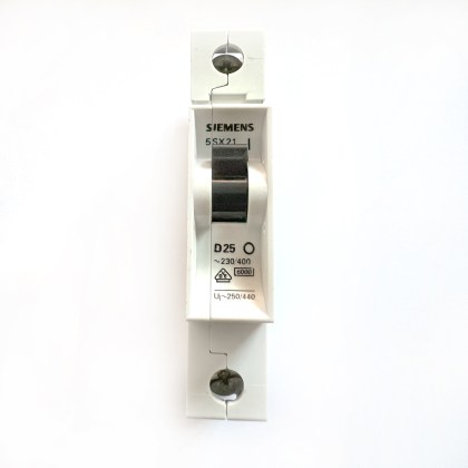 Siemens 5SX21 D25 25A 25 Amp MCB Circuit Breaker Type D